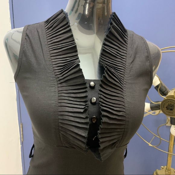 Classy Sophisticated Black Top with Belt Loops - Picture 3 of 9